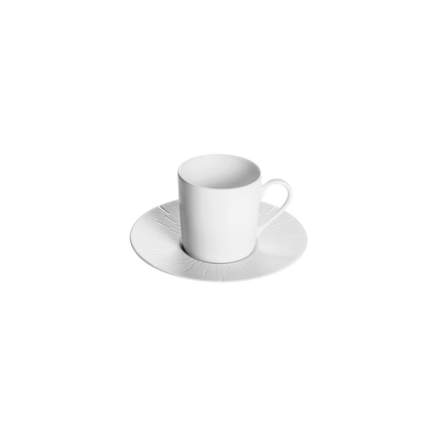 Set of 2 Coffee Cups and Saucers Infini white
