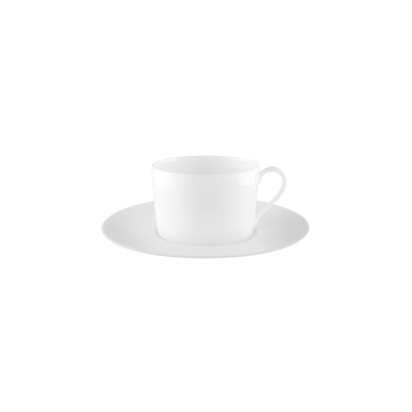 Set of 4 Teacups and Saucers Infini white