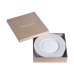 Set of 4 Dessert Plates Infini white