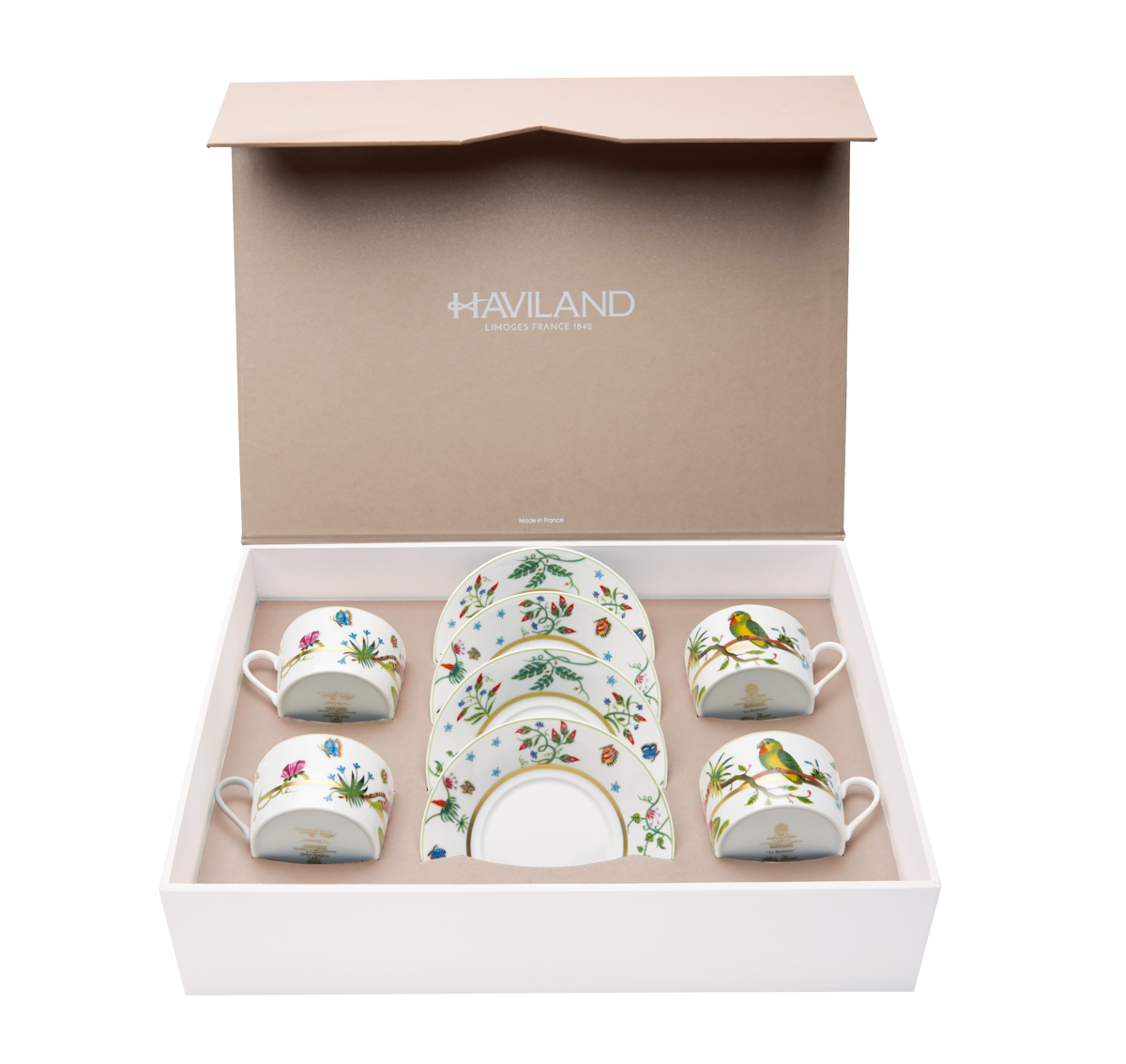 Set of 4 Teacups and Saucers Alain Thomas