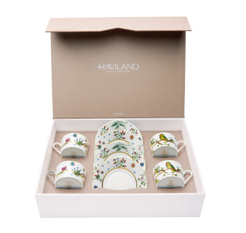 Set of 4 Teacups and Saucers Alain Thomas
