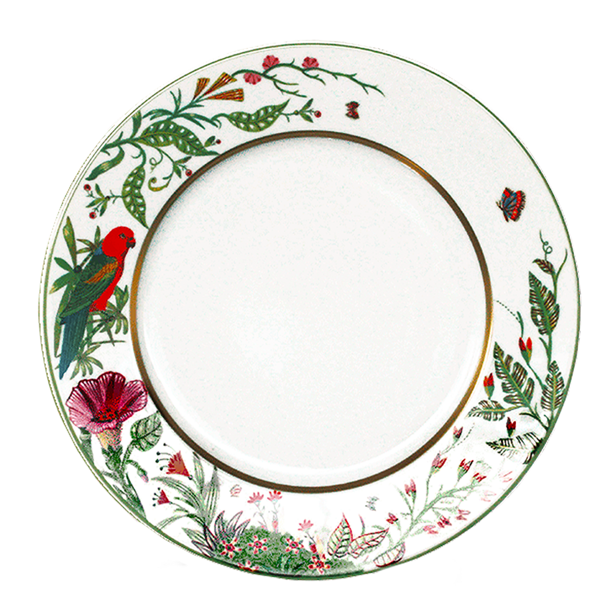 Set of 2 Large Dinner Plates Alain Thomas Perruche Rouge