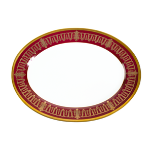Set of 1 Oval Dish Saint Honoré cherry gold