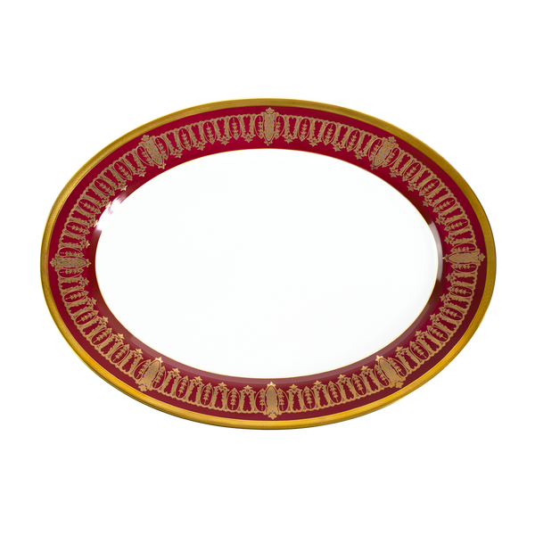 Set of 1 Oval Dish Saint Honoré cherry gold