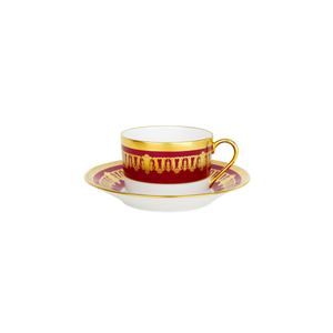 Set of 2 Teacups and Saucers Saint Honoré cherry gold