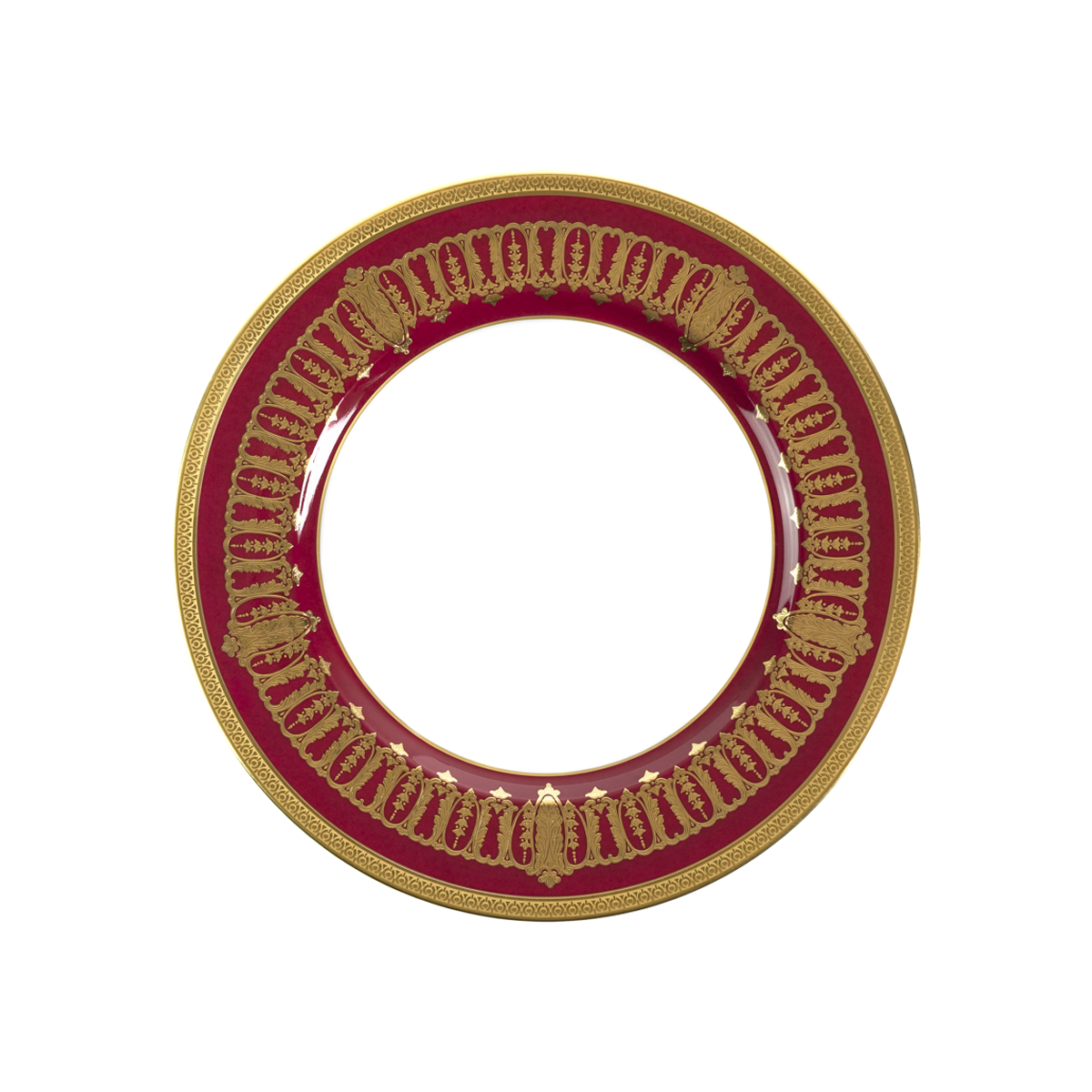 Set of 2 Dessert Plates Saint Honoré cherry gold