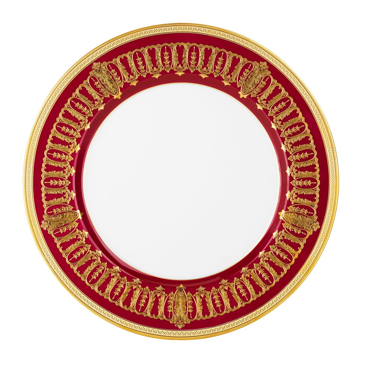 Set of 2 Large Dinner Plates Saint Honoré cherry gold