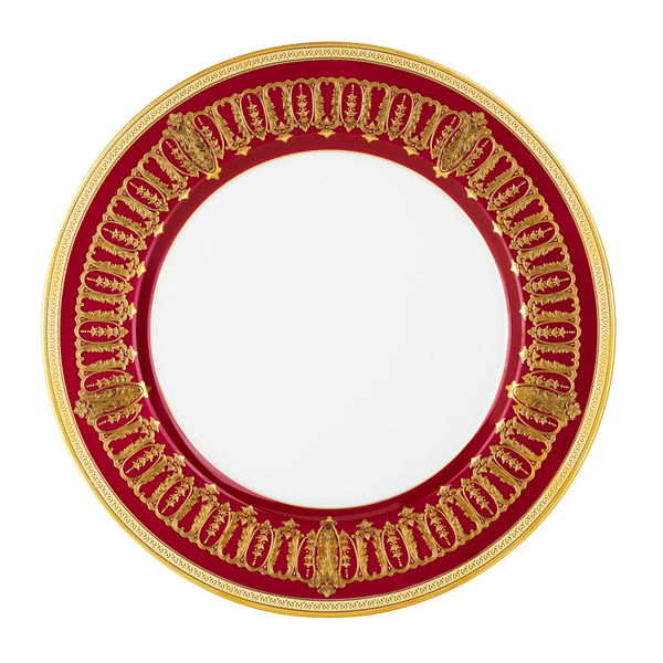 Set of 2 Large Dinner Plates Saint Honoré cherry gold