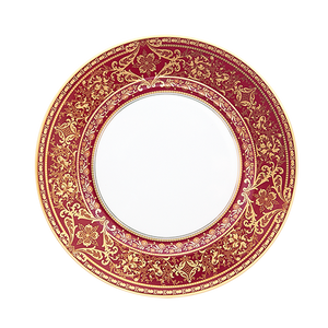 Set of 2 Large Dinner Plates Matignon cherry gold