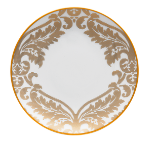 Set of 2 Large Dinner Plates Damassé white - Ritz Paris