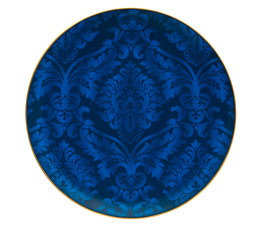 Set of 1 Underplate Damassé blue - Ritz Paris