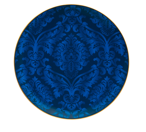 Set of 1 Underplate Damassé blue - Ritz Paris