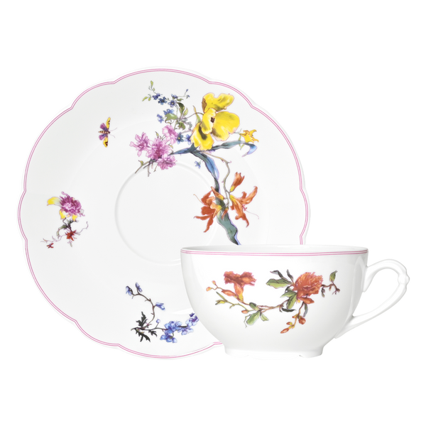 Fleurs d'Auteuil Breakfast Cup and Saucer