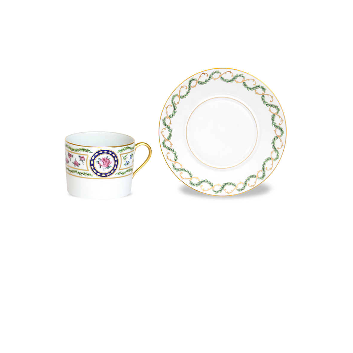 Set of 2 Cappuccino Cups and Saucers Louveciennes