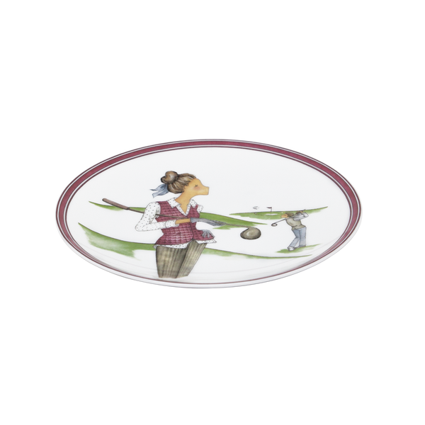 Set of 2 Dessert Plates Golf - Les Week-ends de Mademoiselle by Véronique Lataste