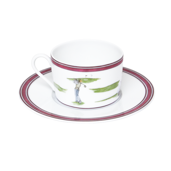 Set of 2 Teacups and Saucers Les Weekends de Mlle GOLF