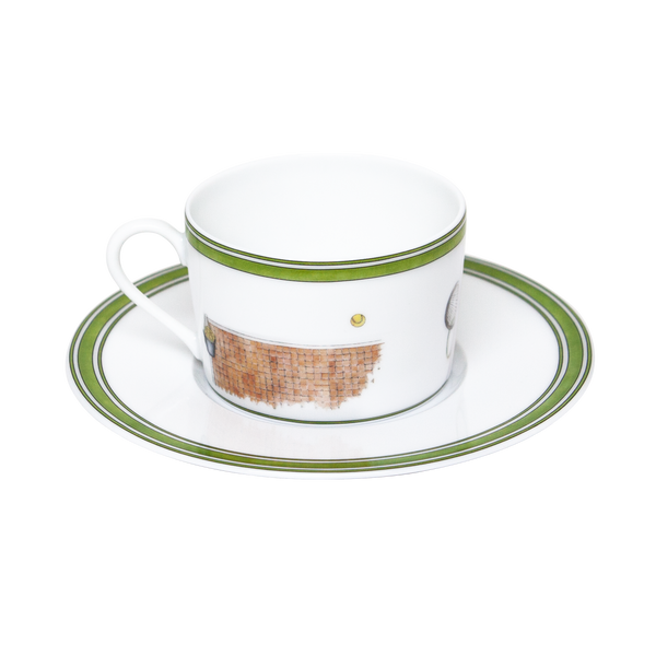 Set of 2 Teacups and Saucers Tennis - Les Week-ends de Mademoiselle by Véronique Lataste