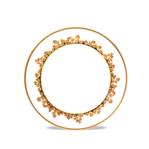 Set of 2 Dessert Plates Feuille d'Or white