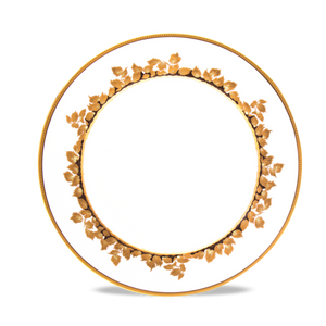 Set of 2 Dinner Plates Feuille d'Or white