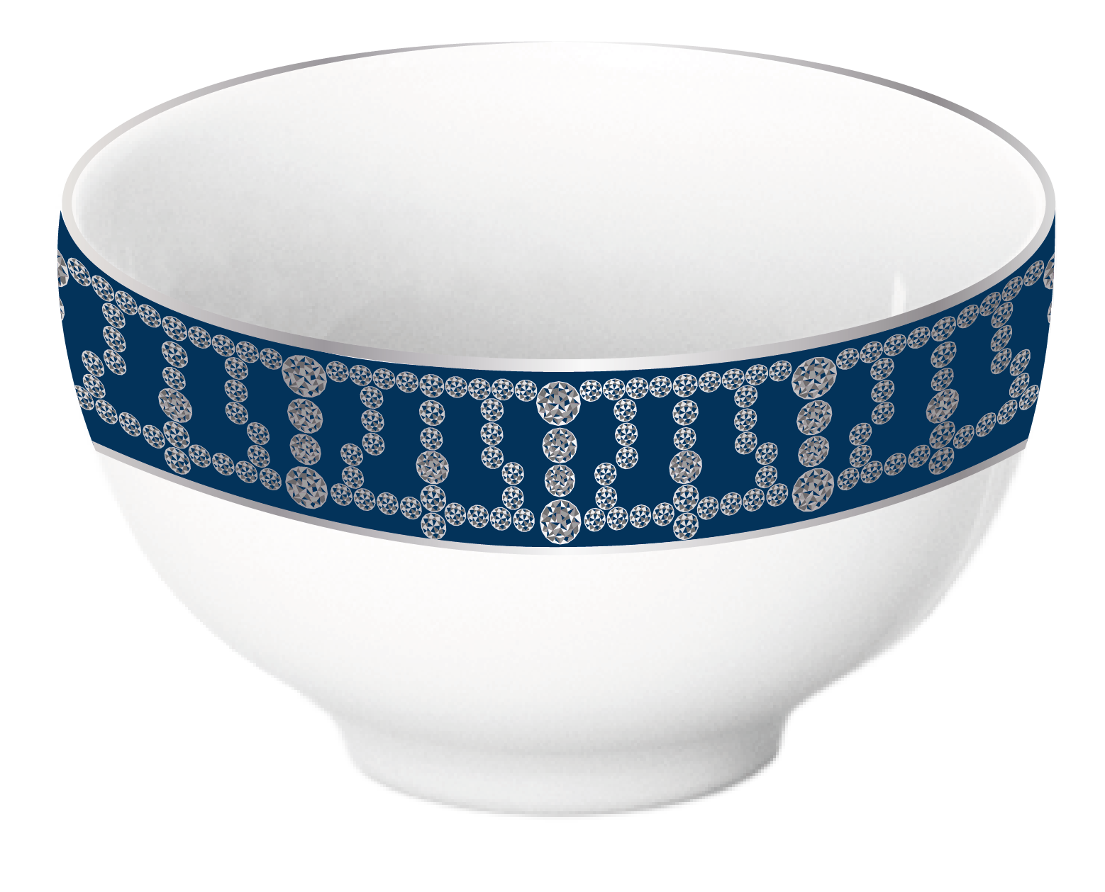 Set of 2 Curry Bowls Tiara prussian blue platinum