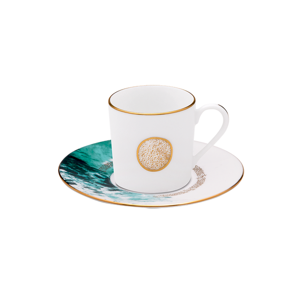 Océan Bleu Set of 4 Coffee Cups & Saucers