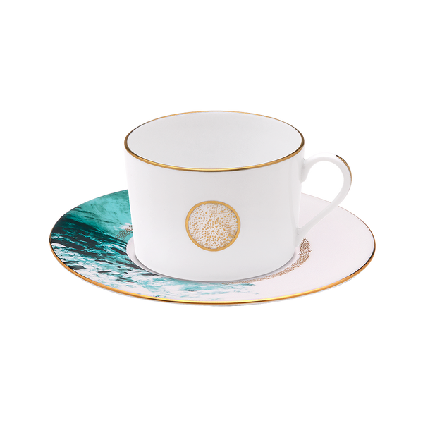 Océan Bleu Set of 4 Teacups & Saucers