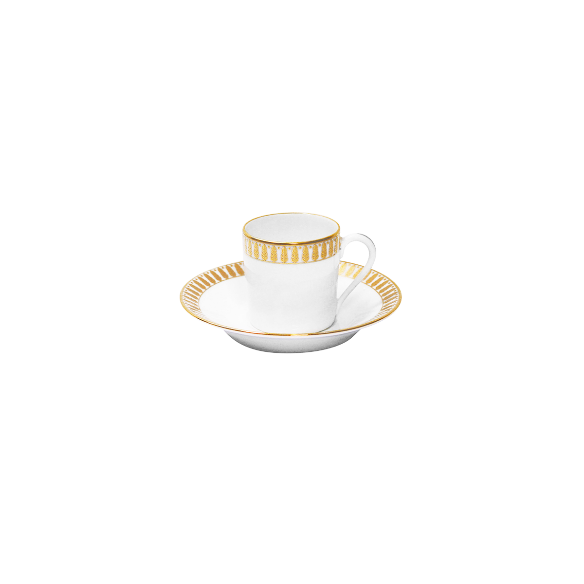 Espresso Cup and Saucer Plumes gold