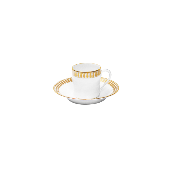Espresso Cup and Saucer Plumes gold