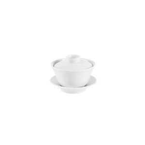 Infini White Chinese Teacup And Saucer