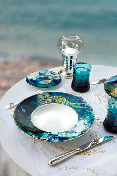 Océan Bleu Set of 4 Dessert Plates