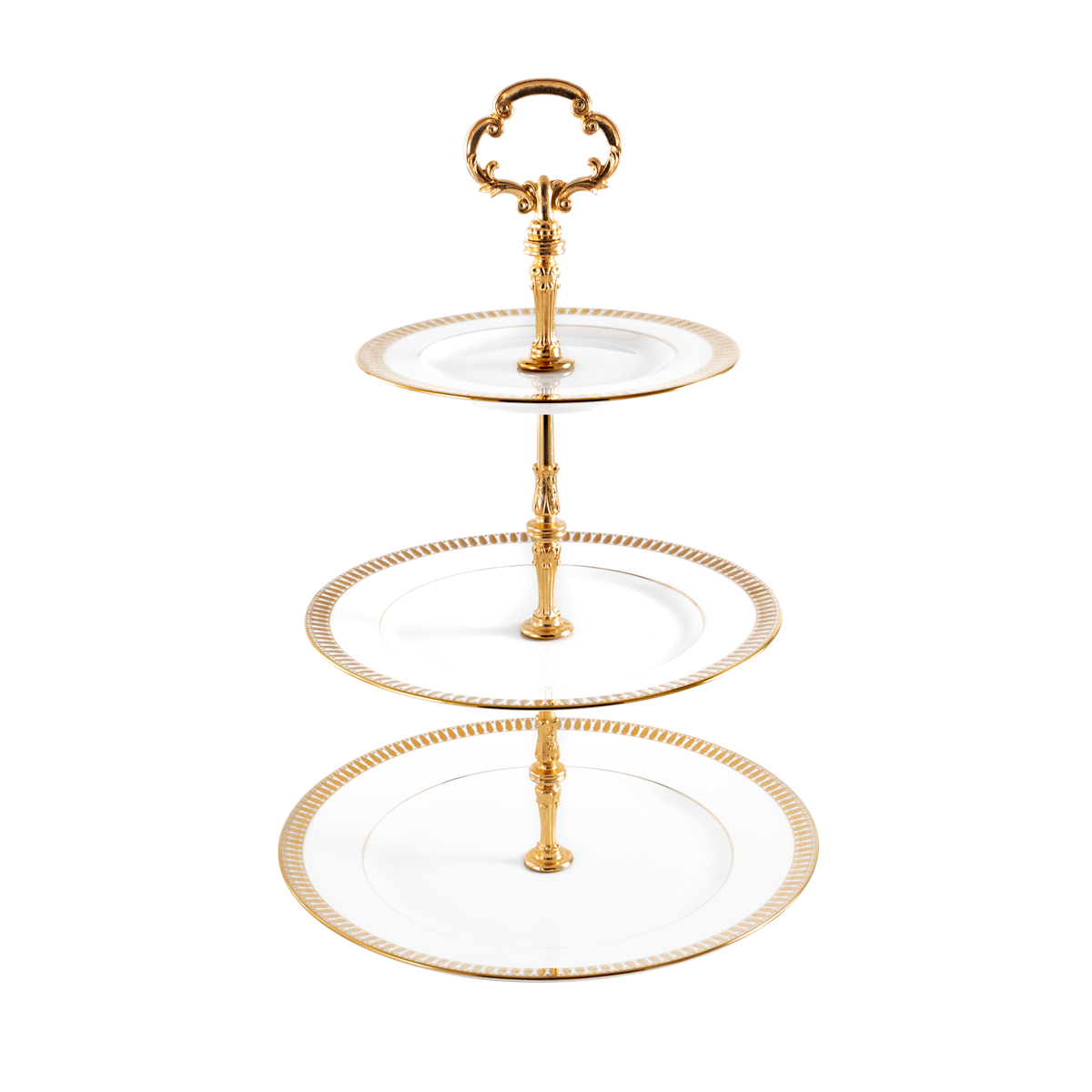 3 Tier cake plate - Plumes Or
